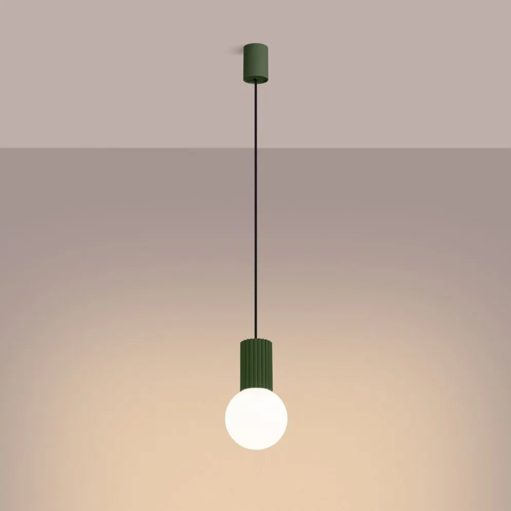 Lampa wisząca HALO 1 zielona oliwka | sklep MIRAT kolekcja halo