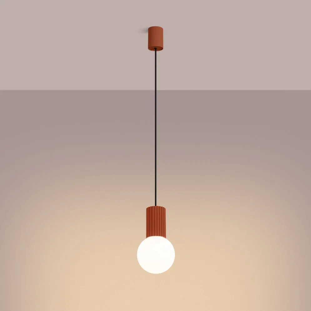 Lampa wisząca HALO 1 ochra czerwona | sklep MIRAT kolekcja halo