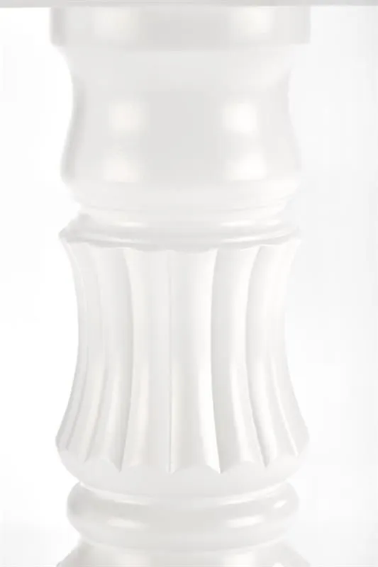 Stół rozkładany WILLIAM biały z ozdobnym stelażem | MIRAT. styl GLAMOUR