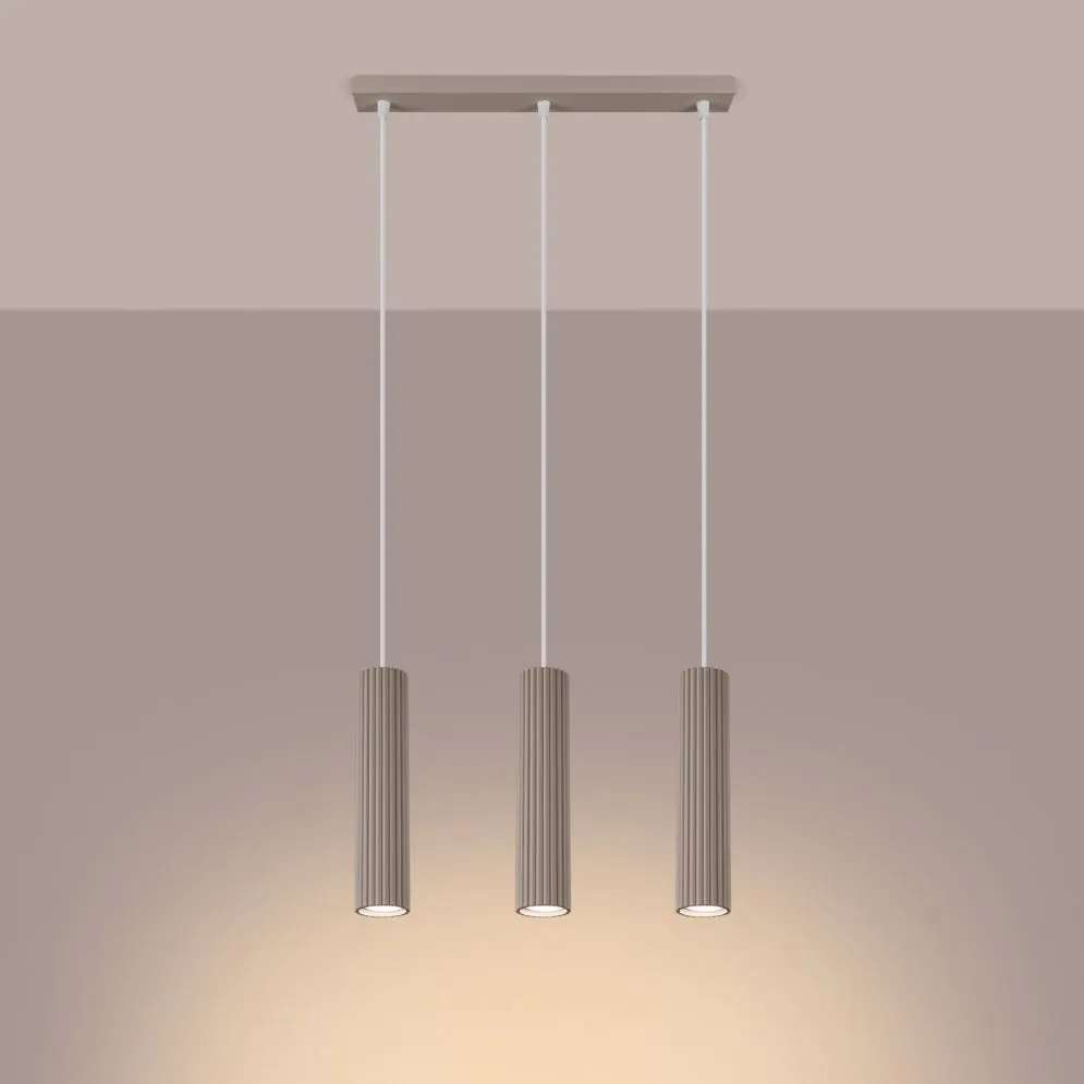 Lampa wisząca KARBON 3L taupe | sklep MIRAT  kolekcja karbon