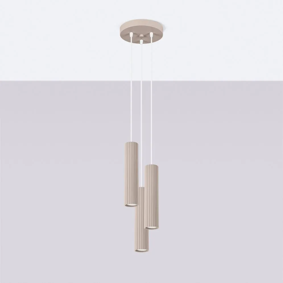 Lampa wisząca KARBON 3P taupe | sklep MIRAT kolekcja karbon