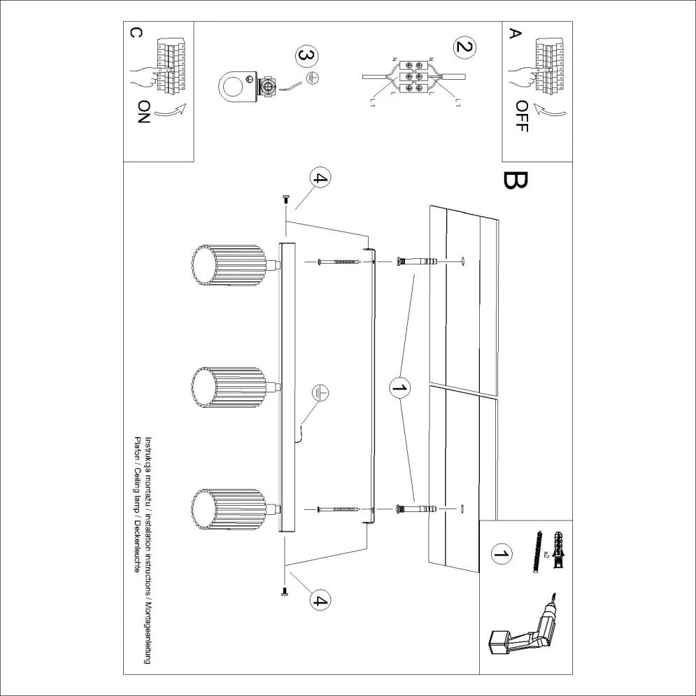 Plafon KARBON 3L taupe | sklep MIRAT kolekcja karbon