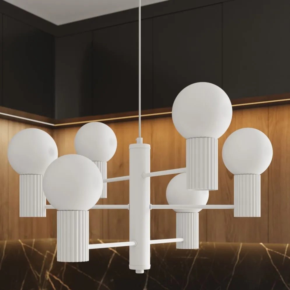 Żyrandol HALO 6 biały minimalistyczny | sklep MIRAT kolekcja halo