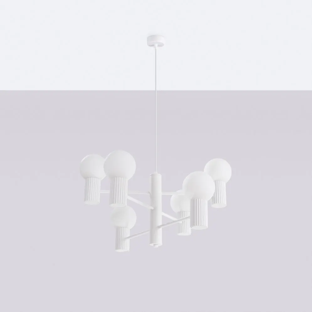 Żyrandol HALO 6 biały minimalistyczny | sklep MIRAT kolekcja halo