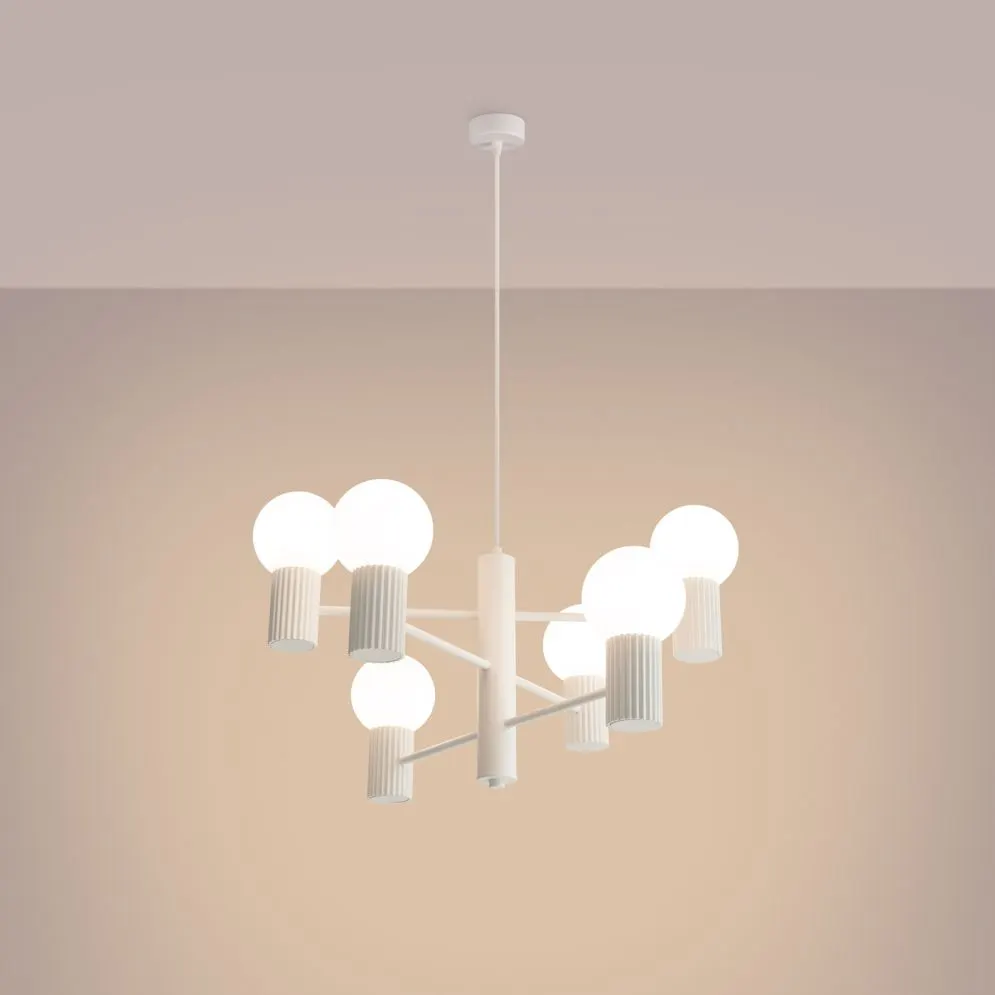 Żyrandol HALO 6 biały minimalistyczny | sklep MIRAT kolekcja halo