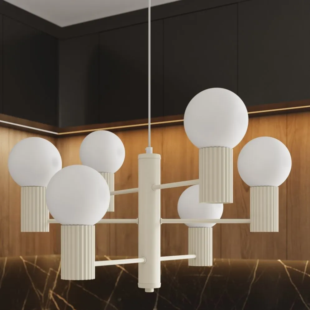 Żyrandol HALO 6 beżowy nowoczesny | sklep MIRAT kolekcja halo