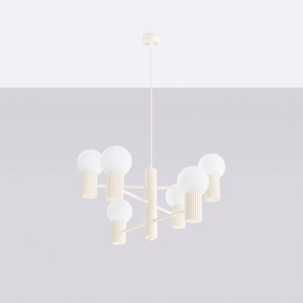 Żyrandol HALO 6 beżowy nowoczesny | sklep MIRAT kolekcja halo