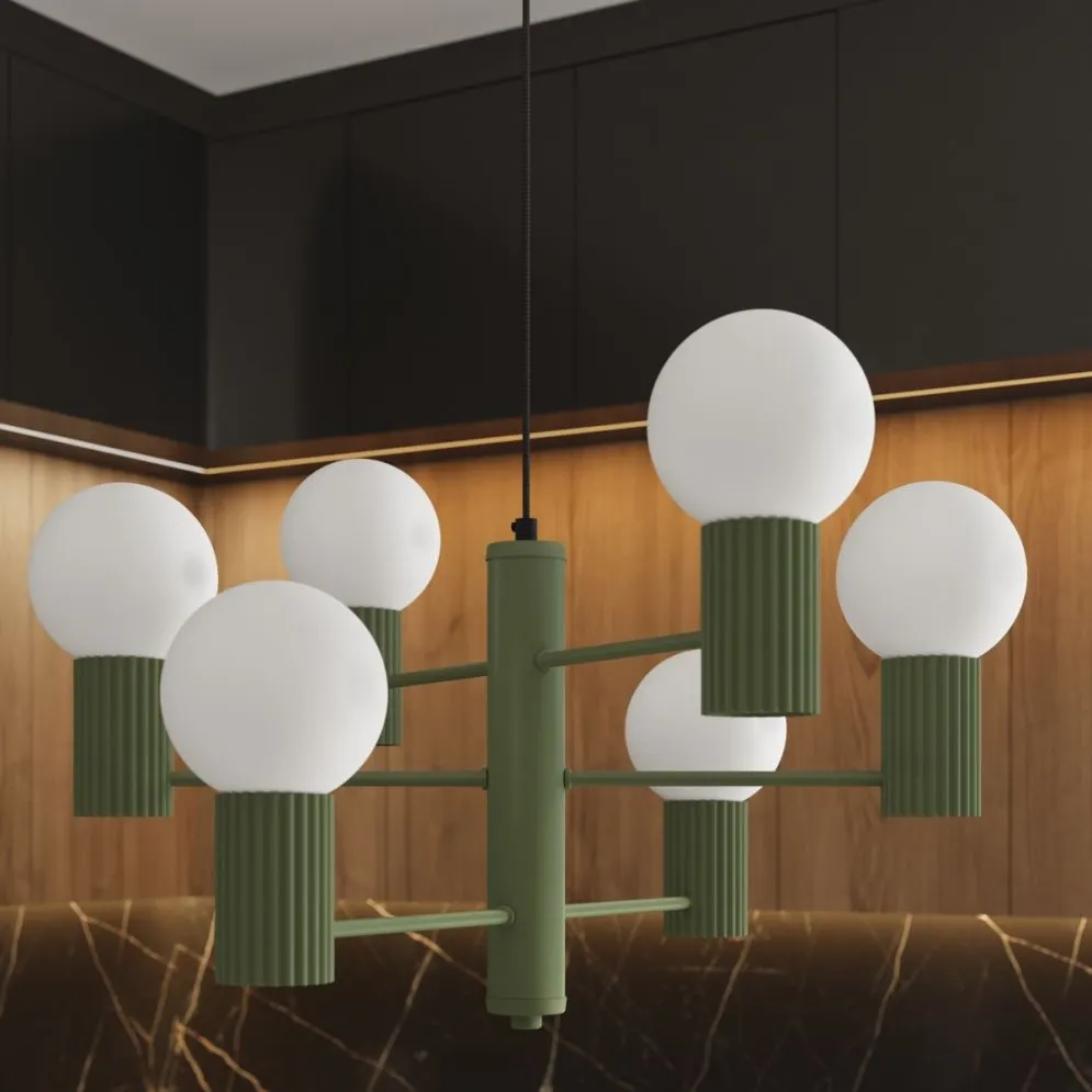 Żyrandol HALO 6 zielony oliwkowy | sklep MIRAT  kolekcja halo