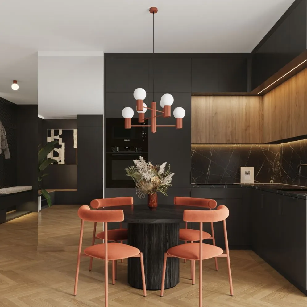 Żyrandol HALO 6 ochra czerwona | sklep MIRAT  kolekcja halo