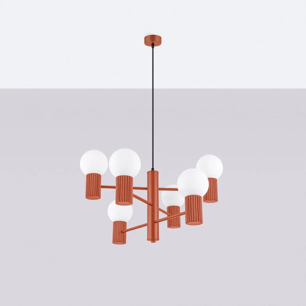 Żyrandol HALO 6 ochra czerwona | sklep MIRAT  kolekcja halo