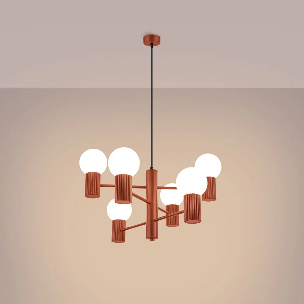 Żyrandol HALO 6 ochra czerwona | sklep MIRAT  kolekcja halo