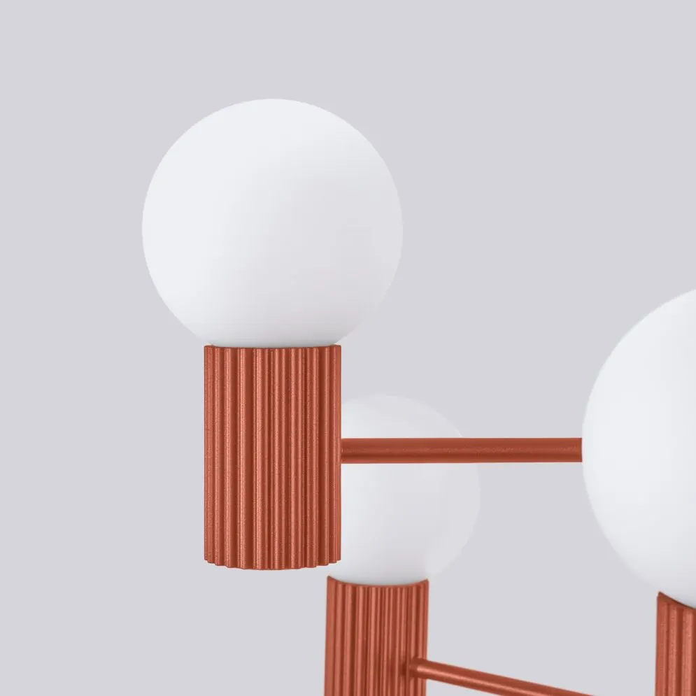 Żyrandol HALO 6 ochra czerwona | sklep MIRAT  kolekcja halo