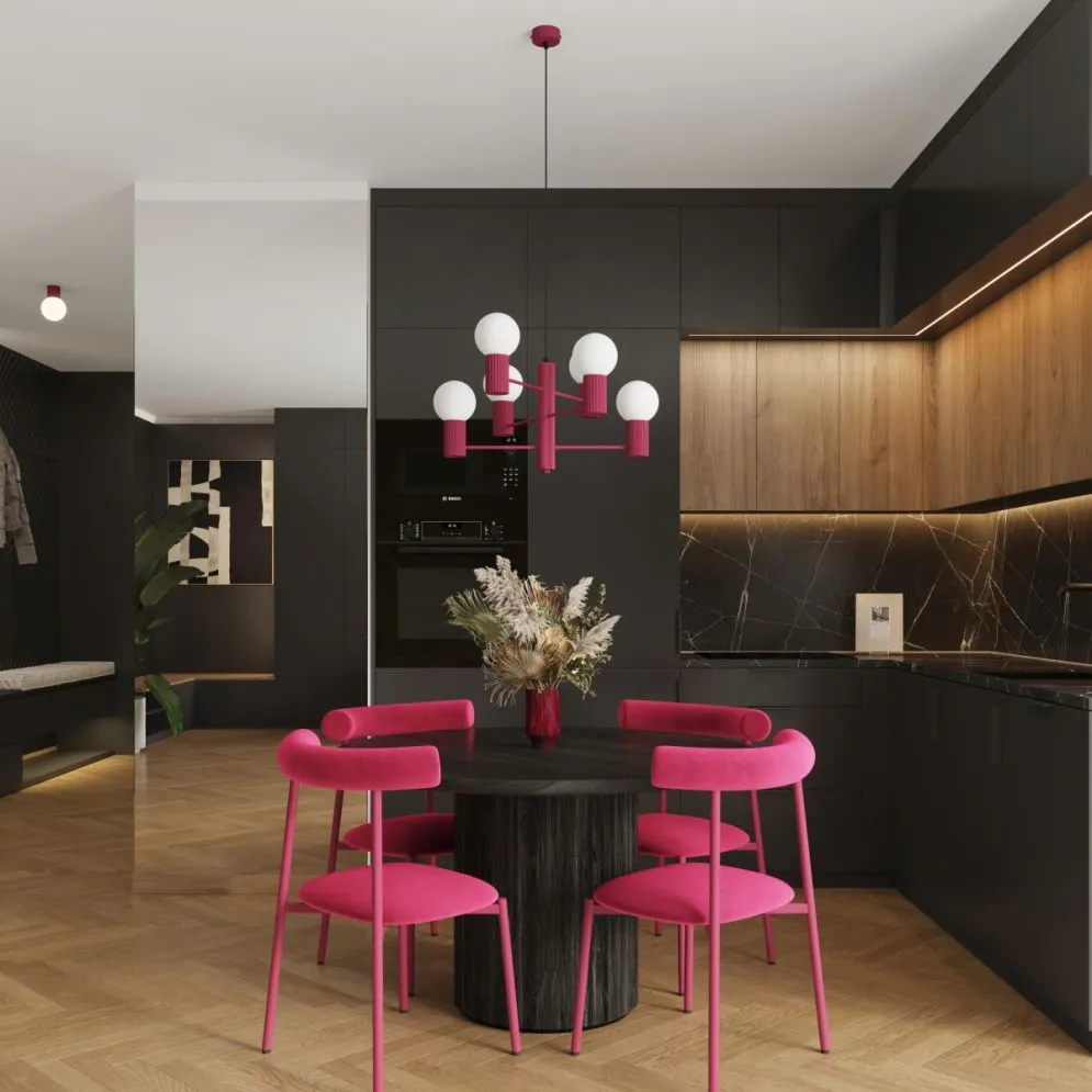 Żyrandol HALO 6 burgund | sklep MIRAT  kolekcja halo