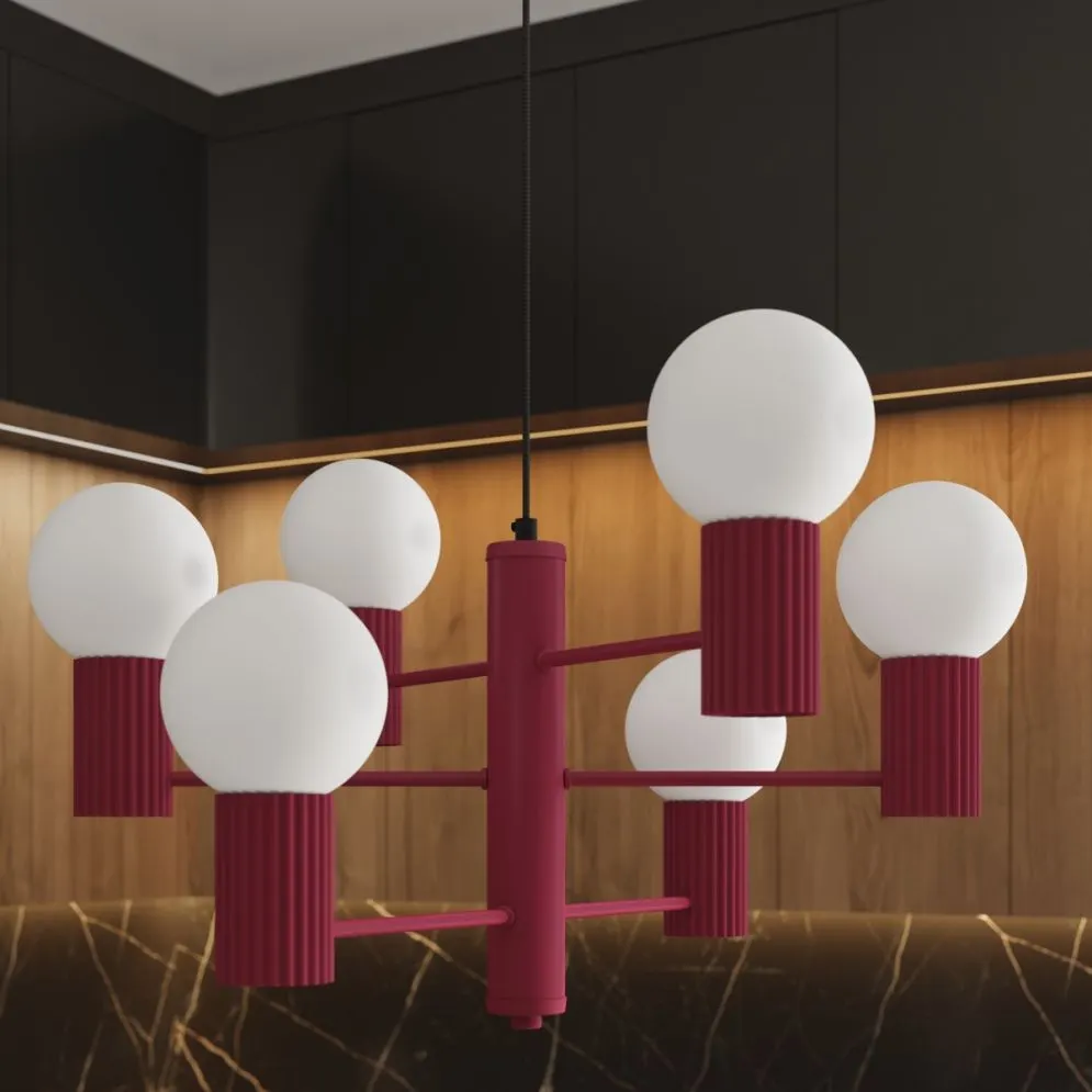 Żyrandol HALO 6 burgund | sklep MIRAT  kolekcja halo