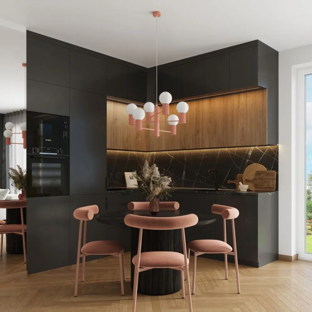 Żyrandol HALO 6 brzoskwiniowy | sklep MIRAT  kolekcja halo