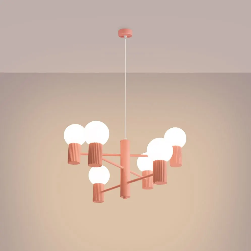 Żyrandol HALO 6 brzoskwiniowy | sklep MIRAT  kolekcja halo