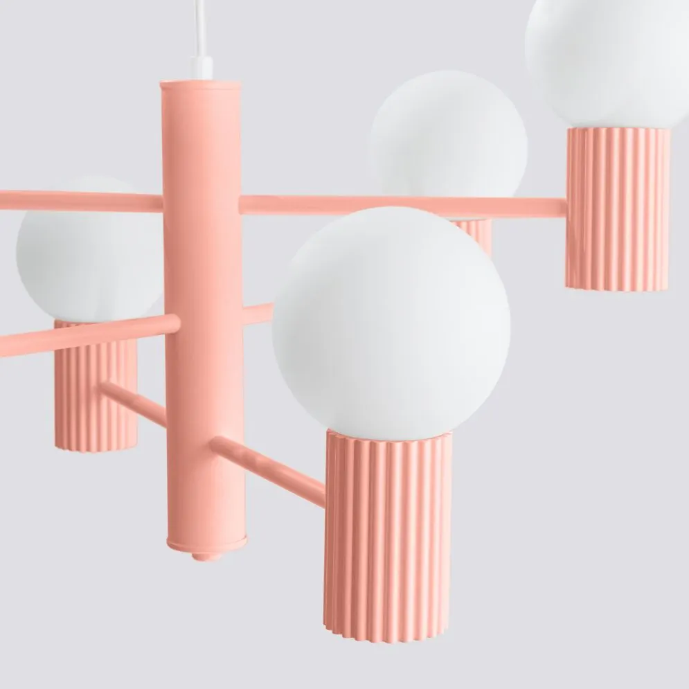 Żyrandol HALO 6 brzoskwiniowy | sklep MIRAT  kolekcja halo