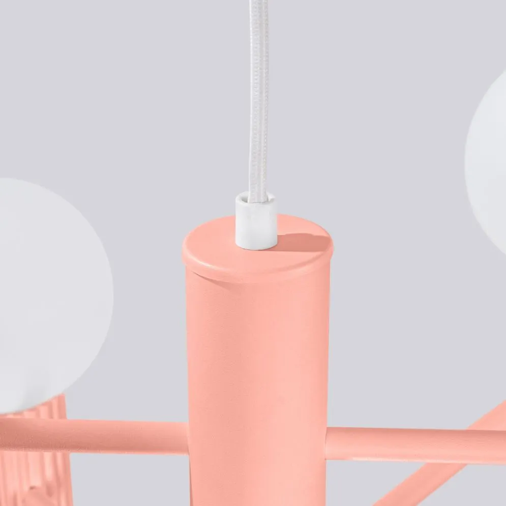 Żyrandol HALO 6 brzoskwiniowy | sklep MIRAT  kolekcja halo