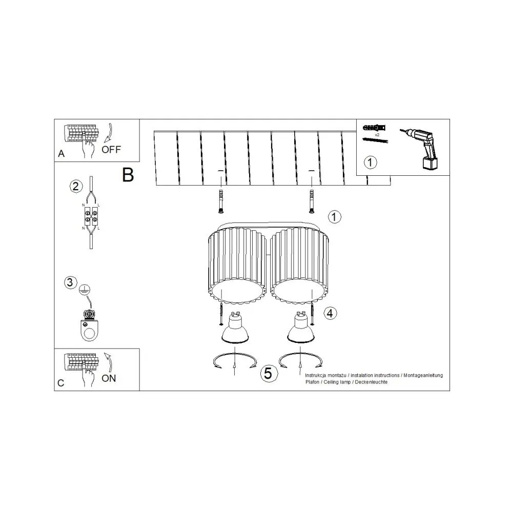 Plafon AURA 2 ultramaryna GU10 | sklep MIRAT  kolekcja aura