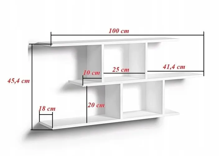 Półka ALESIA 8 szara wisząca do salonu | MIRAT. styl LOFT