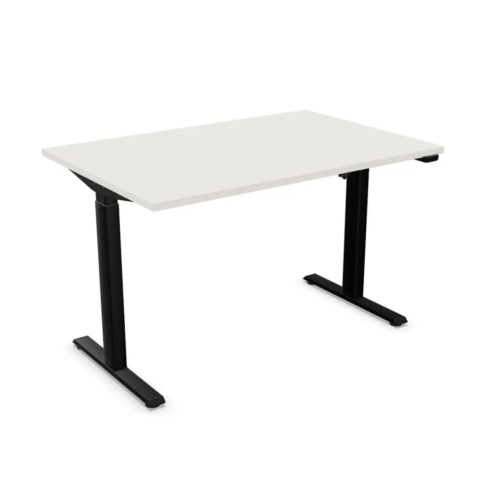 Biurko eCOMO 120x60cm platinum z regulacją wysokości do biura I sklep meblowy MIRAT.