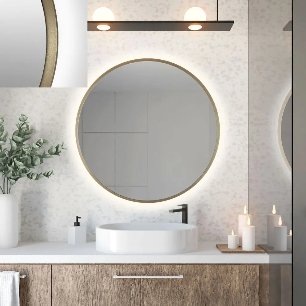 Lustro łazienkowe ZIRCON METALIC 50 z oświetleniem LED | MIRAT. w stylu  kolekcja ZIRCON