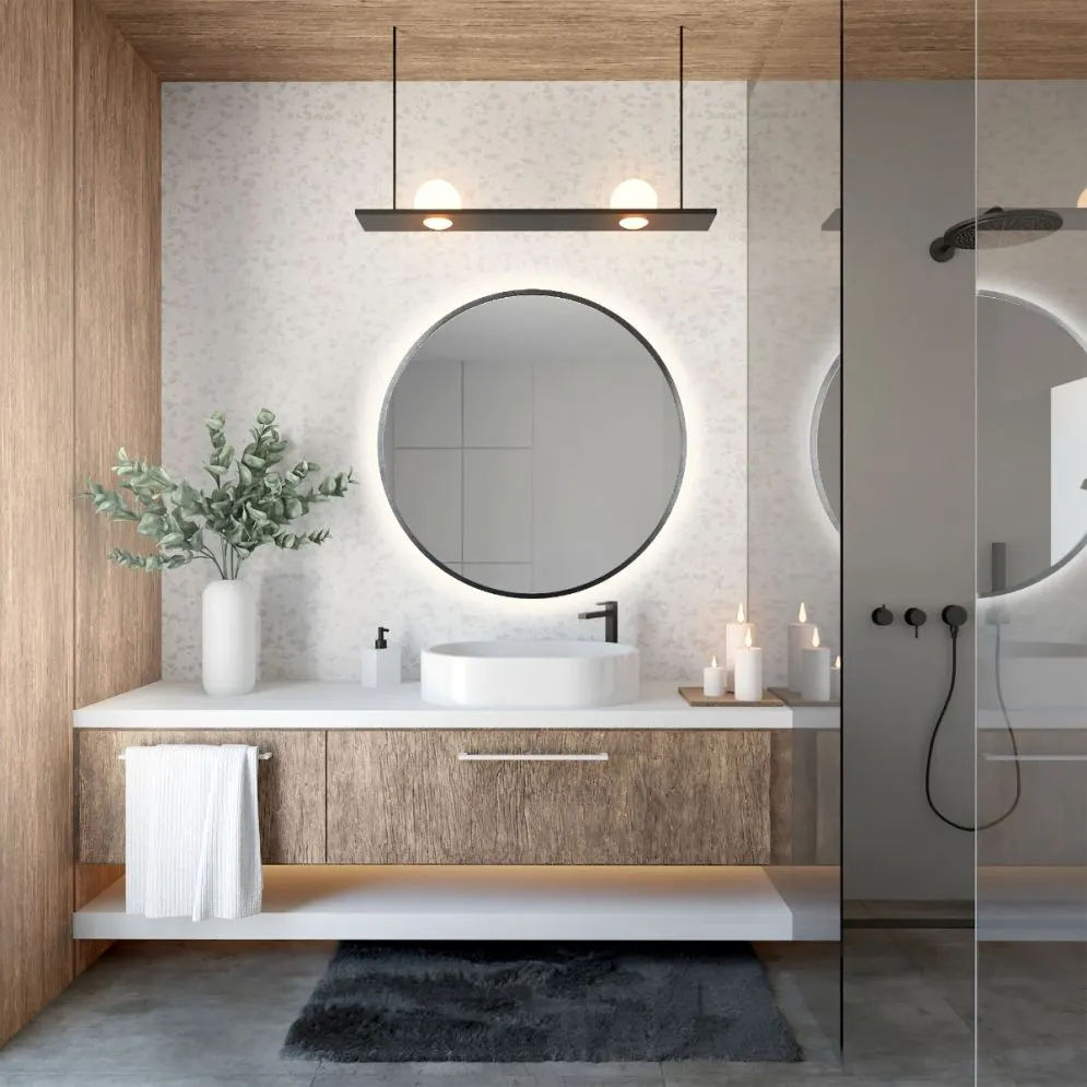 Lustro łazienkowe ZIRCON METALIC 50 z oświetleniem LED | MIRAT. w stylu  kolekcja ZIRCON