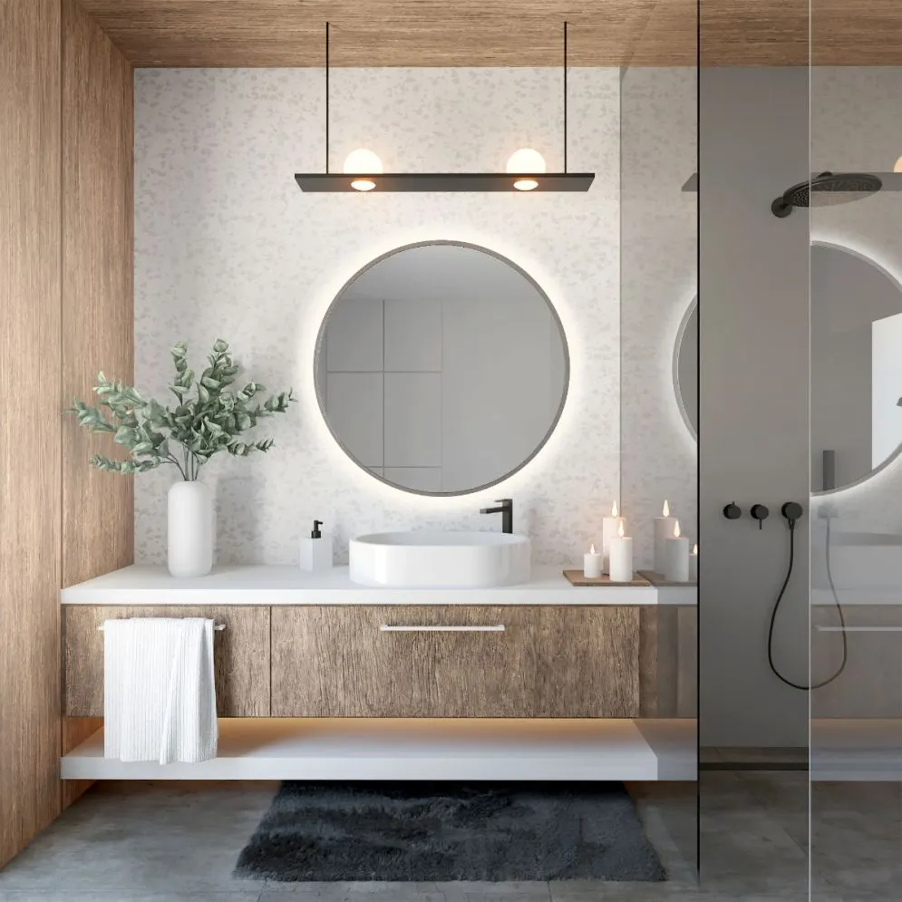 Lustro łazienkowe ZIRCON BETON 100 z oświetleniem LED | MIRAT. w stylu  kolekcja ZIRCON