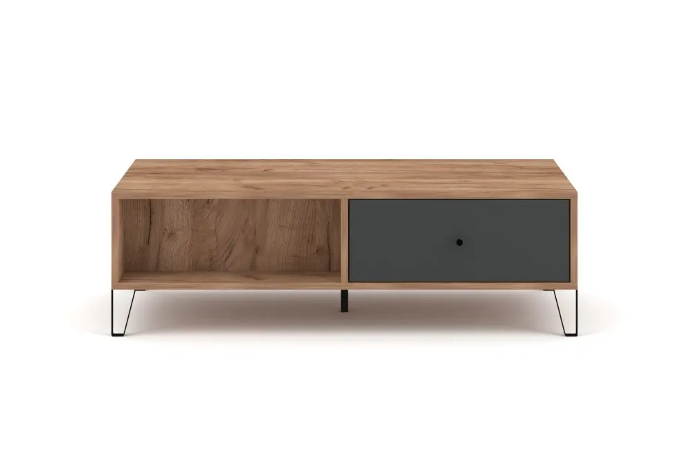 Stolik kawowy BILBAO 2S dąb craft tobacco/grafit mat loftowy | sklep MIRAT styl LOFT kolekcja BILBAO