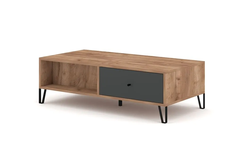 Stolik kawowy BILBAO 2S dąb craft tobacco/grafit mat loftowy | sklep MIRAT styl LOFT kolekcja BILBAO