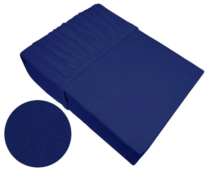 Prześcieradło frotte z gumką Bielbaw 220x200 granatowe ciepłe | MIRAT.