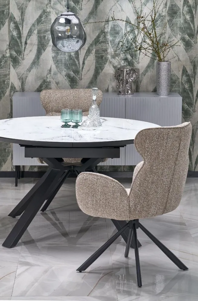 Stół rozkładany VERTIGO 130(180)x130 biały marmur loftowy I sklep meblowy MIRAT. styl LOFT