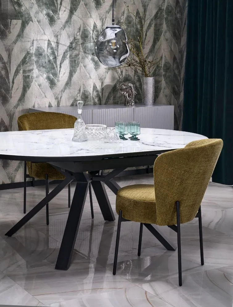 Stół rozkładany VERTIGO 130(180)x130 biały marmur loftowy I sklep meblowy MIRAT. styl LOFT