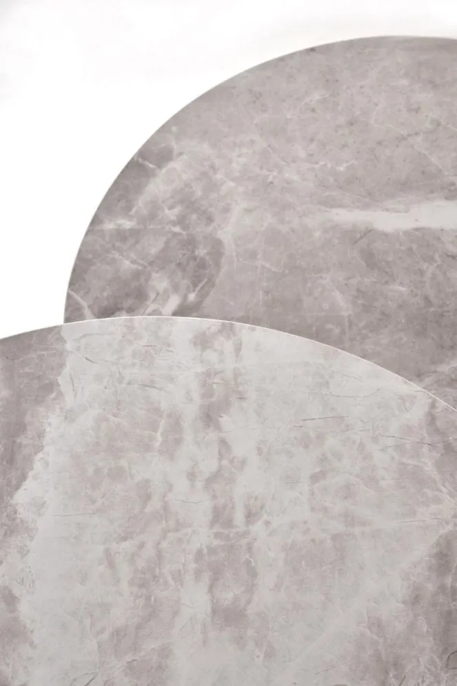 Zestaw 2 stolików ITAKA szary marmur/czarny loftowe I sklep meblowy MIRAT. styl LOFT