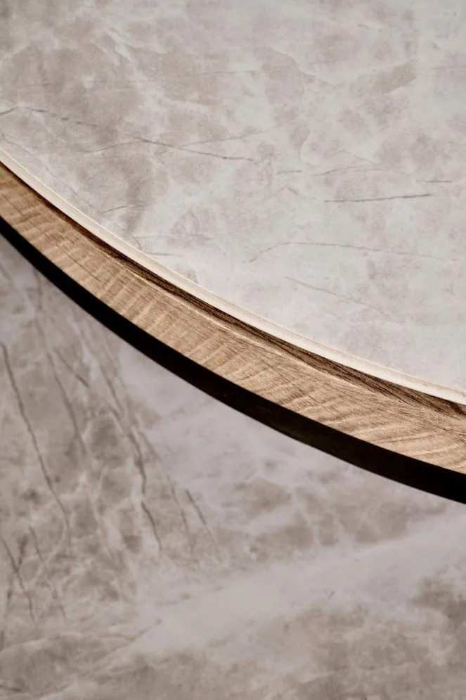 Zestaw 2 stolików ITAKA szary marmur/czarny loftowe I sklep meblowy MIRAT. styl LOFT