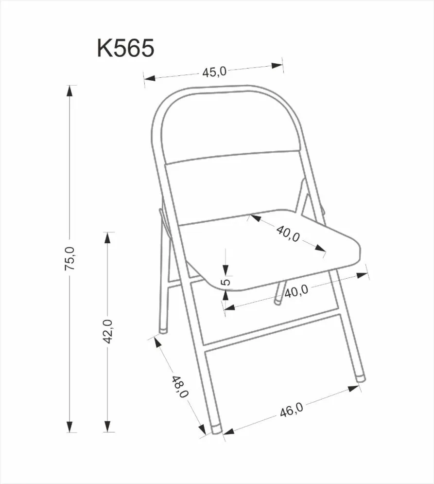 Krzesło metalowe K565 szare składane do ogrodu I sklep meblowy MIRAT. styl LOFT