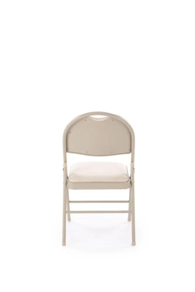 Krzesło tapicerowane K566 beżowe składane metalowe nogi I sklep meblowy MIRAT.