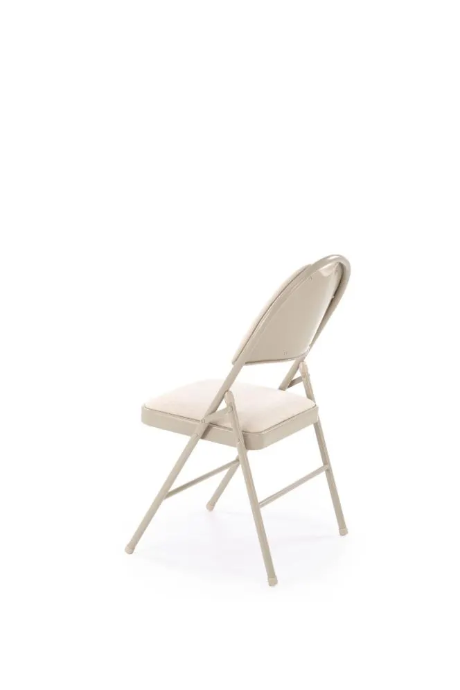 Krzesło tapicerowane K566 beżowe składane metalowe nogi I sklep meblowy MIRAT.