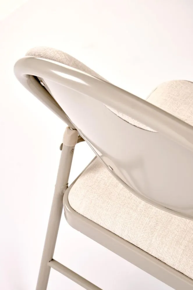 Krzesło tapicerowane K566 beżowe składane metalowe nogi I sklep meblowy MIRAT.