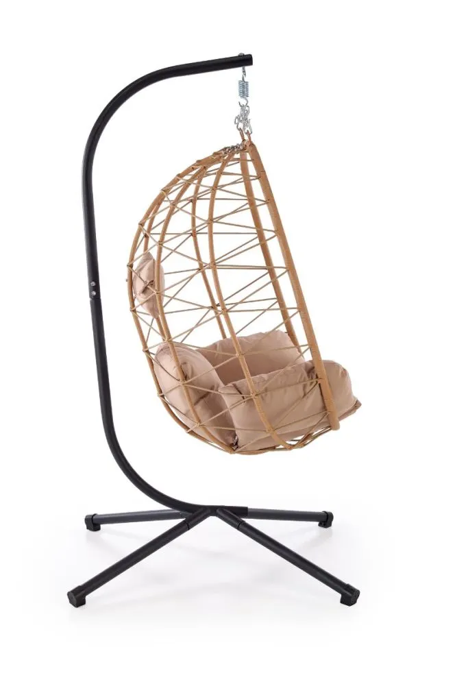 Fotel ogrodowy SNAKE beżowy wiszący rattanowy I sklep meblowy MIRAT.