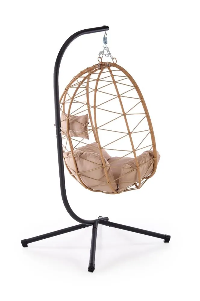 Fotel ogrodowy SNAKE beżowy wiszący rattanowy I sklep meblowy MIRAT.