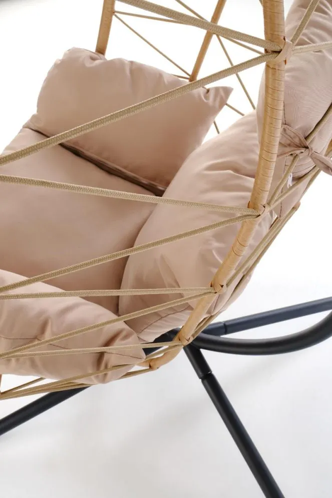 Fotel ogrodowy SNAKE beżowy wiszący rattanowy I sklep meblowy MIRAT.