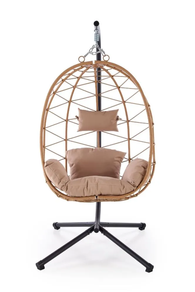 Fotel ogrodowy SNAKE beżowy wiszący rattanowy I sklep meblowy MIRAT.