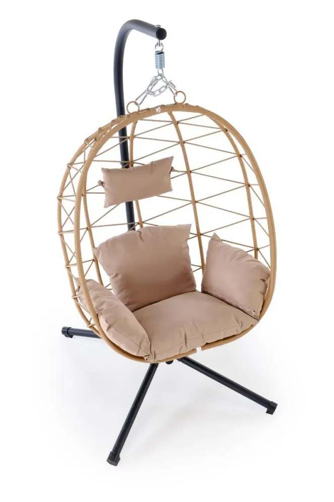 Fotel ogrodowy SNAKE beżowy wiszący rattanowy I sklep meblowy MIRAT.