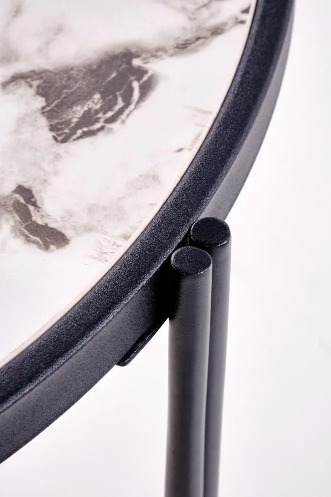 Zestaw 2 stolików FATIMA biały marmur/czarny w stylu loftowym I sklep meblowy MIRAT. styl GLAMOUR, LOFT