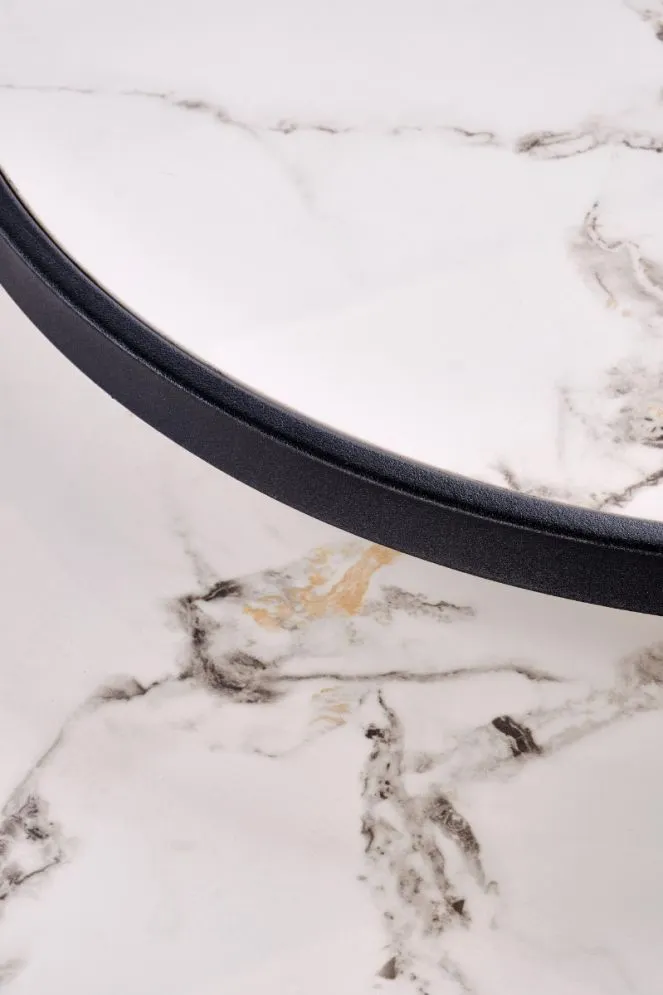 Zestaw 2 stolików FATIMA biały marmur/czarny w stylu loftowym I sklep meblowy MIRAT. styl GLAMOUR, LOFT