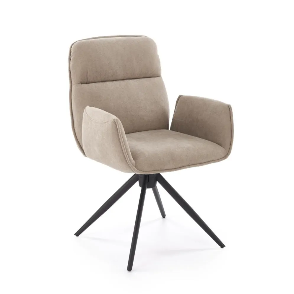 Krzesło tapicerowane K574 ciemno beżowe obracane do jadalni I sklep meblowy MIRAT.