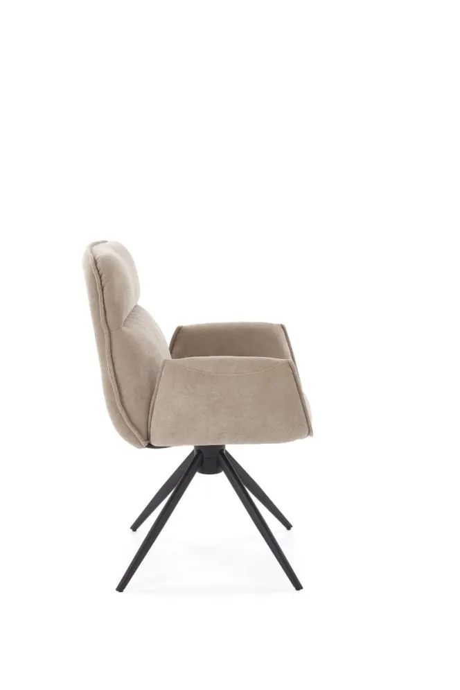 Krzesło tapicerowane K574 ciemno beżowe obracane do jadalni I sklep meblowy MIRAT.