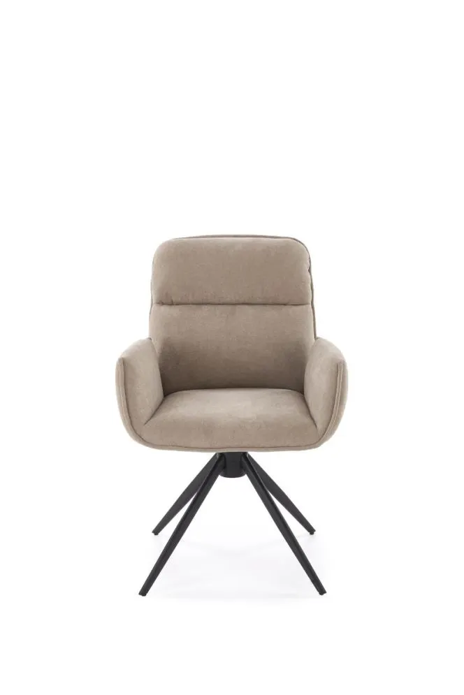 Krzesło tapicerowane K574 ciemno beżowe obracane do jadalni I sklep meblowy MIRAT.