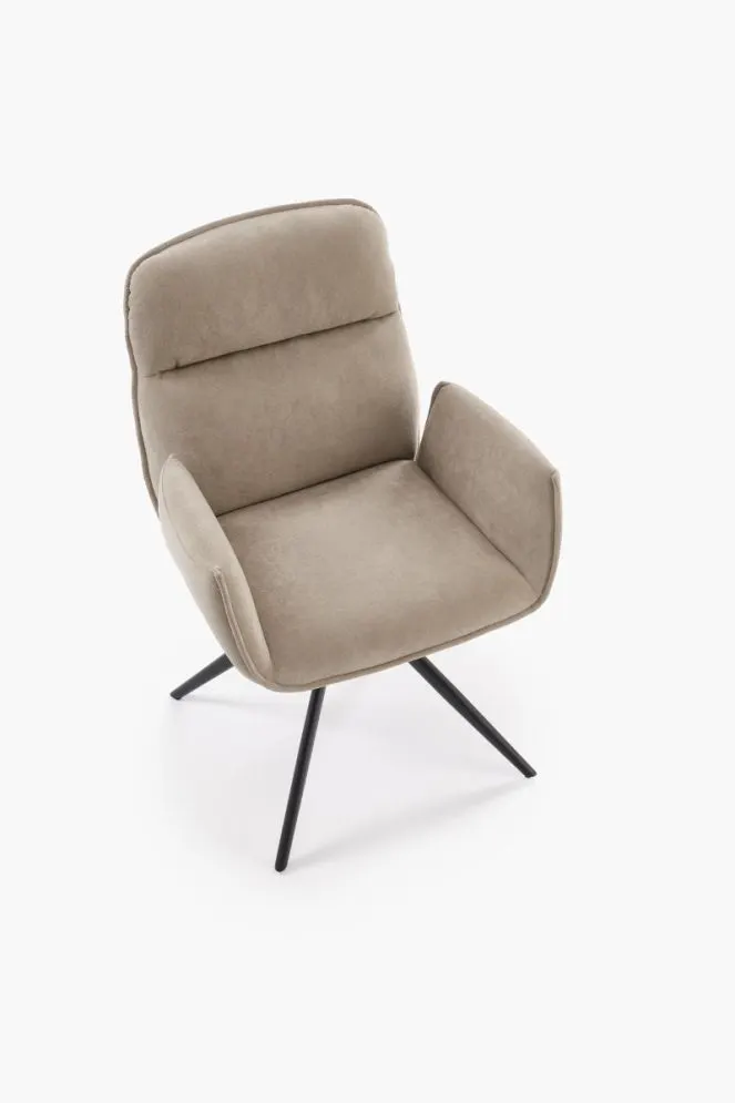 Krzesło tapicerowane K574 ciemno beżowe obracane do jadalni I sklep meblowy MIRAT.